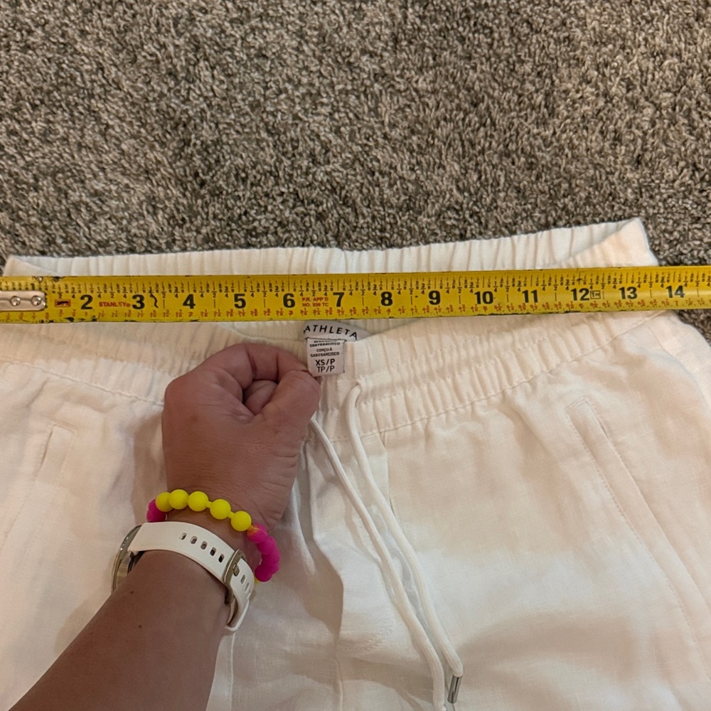 Athleta White Linen Joggers - Picture 2 of 4